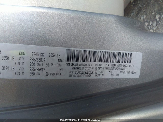 Dodge Grand Caravan Sxt 2020 2C4RDGCG9LR160188 Image 9