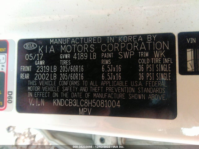 2017 Kia Niro, VIN: KNDCB3LC8H5081004