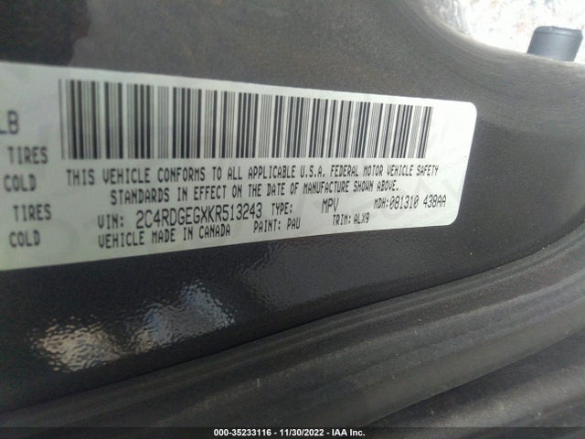 Dodge Grand Caravan Gt 2019 2C4RDGEGXKR513243 Image 10