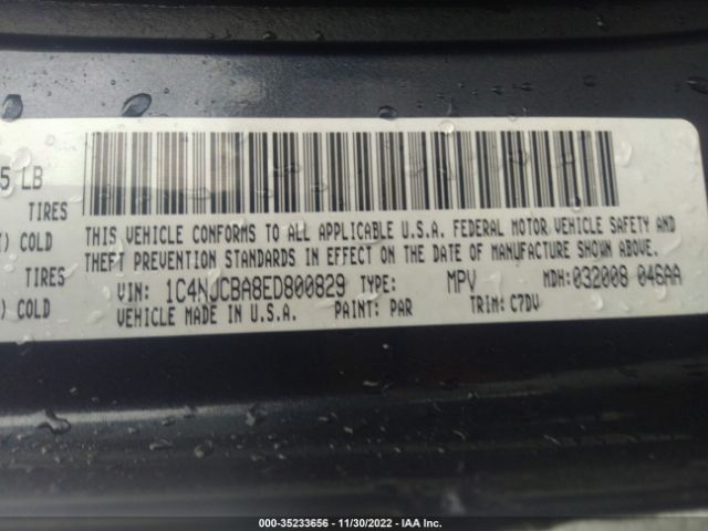 1C4NJCBA8ED800829 Jeep Compass Sport