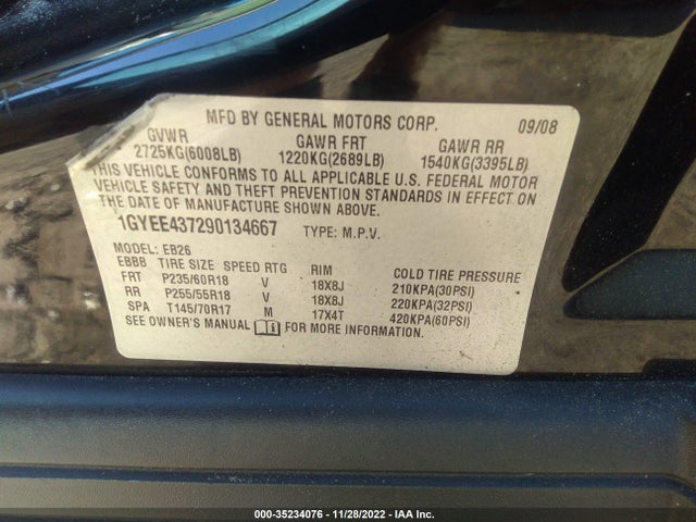 Cadillac Srx Awd 2009 1GYEE437290134667 Image 10