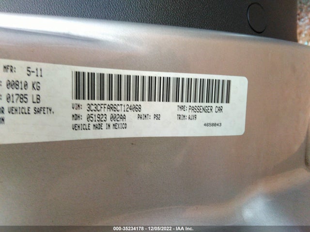 3C3CFFAR6CT124068 Fiat 500