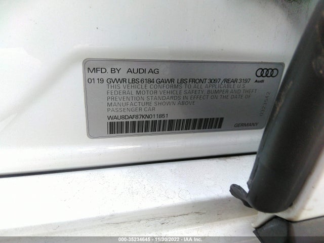 2019 Audi A8, VIN: WAU8DAF87KN011851