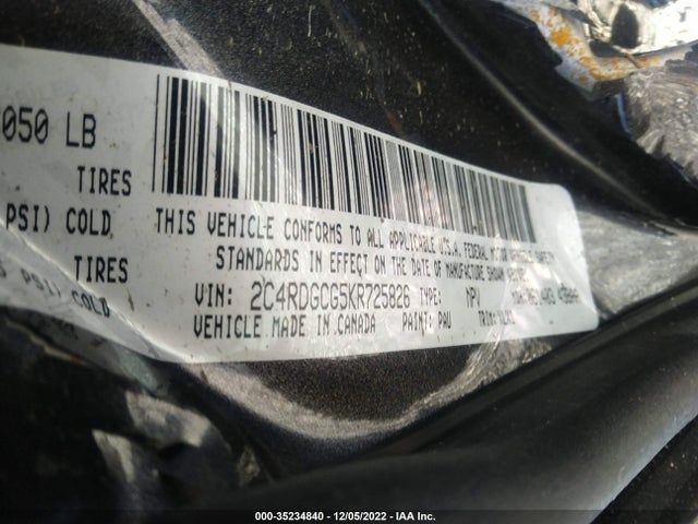 Dodge Grand Caravan Sxt 2019 2C4RDGCG5KR725826 Image 9