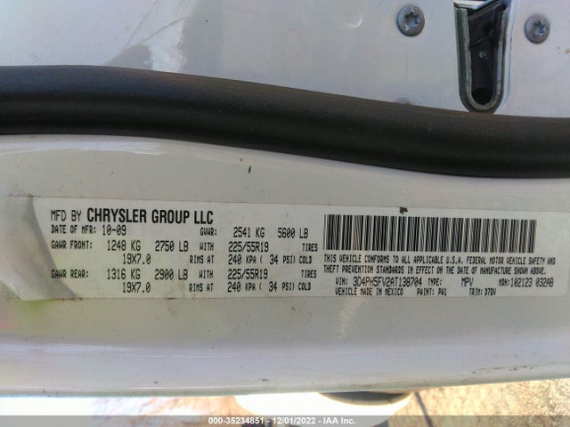 2010 DODGE JOURNEY SXT VIN: 3D4PH5FV2AT138704