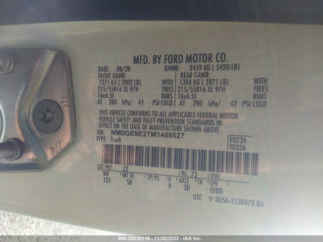 2021 Ford Transit Connect, VIN: NM0GE9E27M1486527