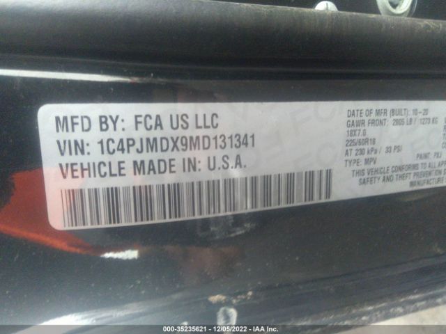 1C4PJMDX9MD131341 Jeep Cherokee