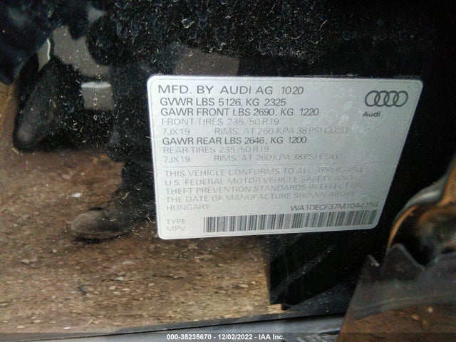 2021 Audi Q3, VIN: WA1DECF37M1044156