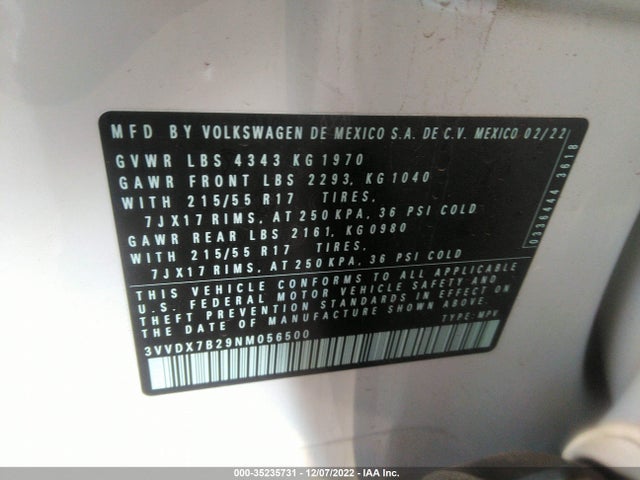 Volkswagen TAOS S 2022 3VVDX7B29NM056500 Image 10