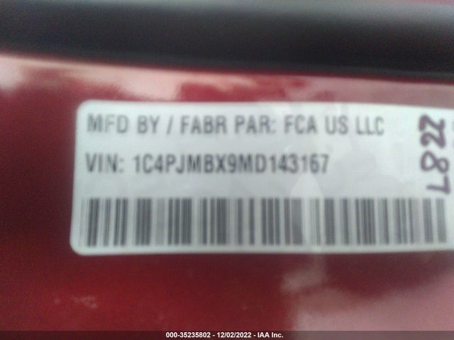 1C4PJMBX9MD143167 Jeep Cherokee Trailhawk Elite