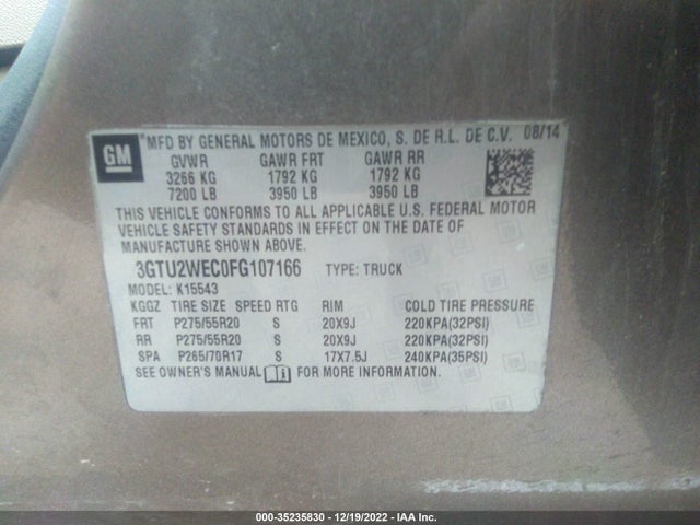 GMC Sierra 1500 Denali 2015 3GTU2WEC0FG107166 Image 10