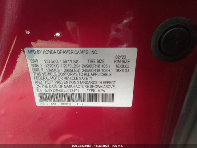 5J8YD4H37LL023471 Acura MDX