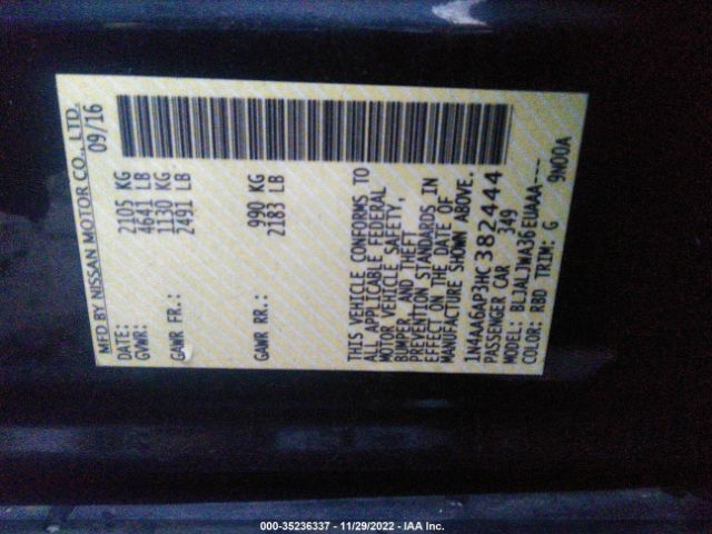 1N4AA6AP3HC382444 Nissan Maxima Sv/s/sl/sr/platinum