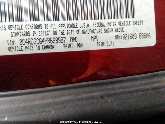 Dodge Grand Caravan Sxt 2017 2C4RDGCG4HR698997 Image 9