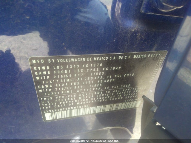Volkswagen TAOS S 2022 3VVCX7B23NM013198 Image 10