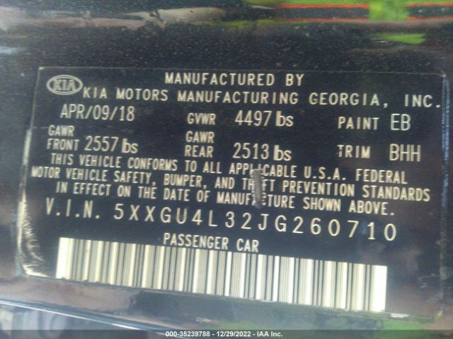 5XXGU4L32JG260710 KIA OPTIMA EX