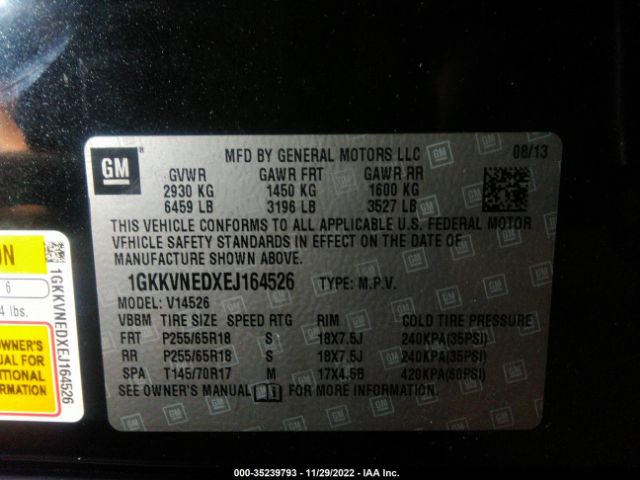 1GKKVNEDXEJ164526 GMC ACADIA SLE