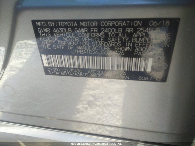 2018 Lexus IS, VIN: JTHBA1D26J5079426