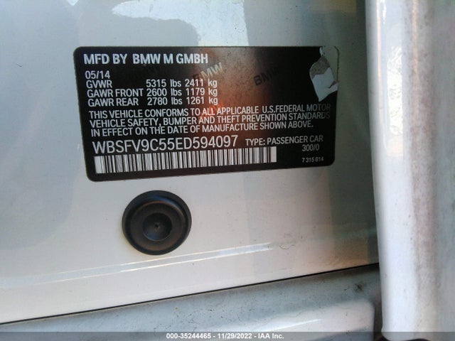 2014 BMW M5, VIN: WBSFV9C55ED594097