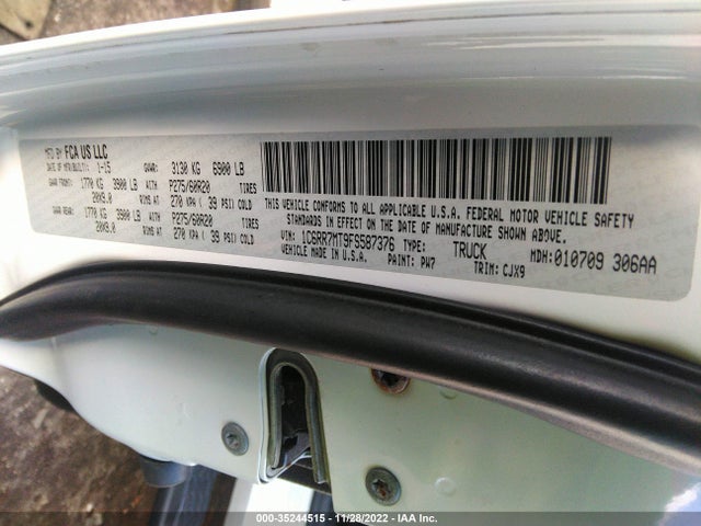 2015 RAM 1500 SPORT VIN: 1C6RR7MT9FS587376