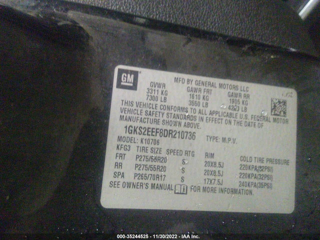 GMC YUKON DENALI 2013 1GKS2EEF8DR210736 Image 11