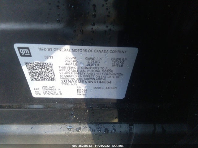 Chevrolet EQUINOX RS 2022 2GNAXMEV4N6144264 Image 9
