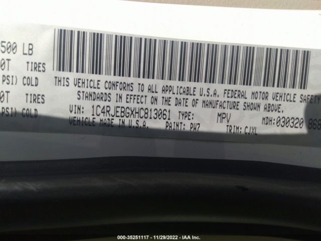 1C4RJEBGXHC813061 Jeep Grand Cherokee Limited