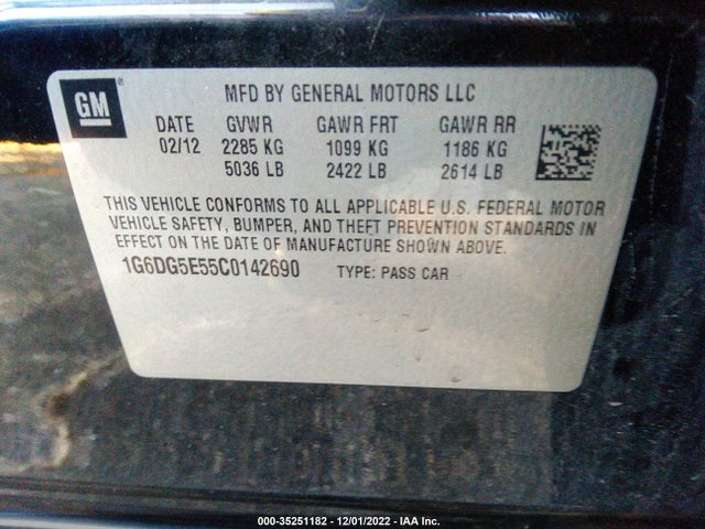 Cadillac CTS SEDAN 2012 1G6DG5E55C0142690 Image 11