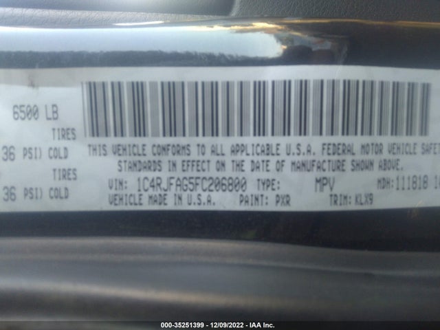 2015 Jeep Grand Cherokee, VIN: 1C4RJFAG5FC206800