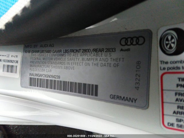 2016 Audi A7, VIN: WAUWGAFC9GN094239