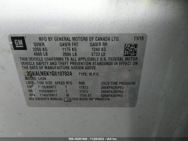 2GKALNEK1G6187824 GMC Terrain Sle