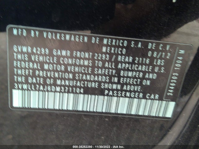 2013 VOLKSWAGEN JETTA SEDAN TDI VIN: 3VWLL7AJ6DM371104