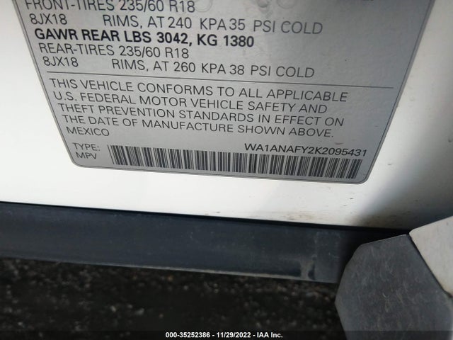 WA1ANAFY2K2095431 Audi Q5 PREMIUM