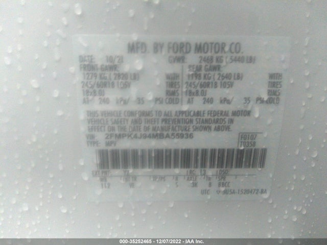 2021 Ford Edge, VIN: 2FMPK4J94MBA55936