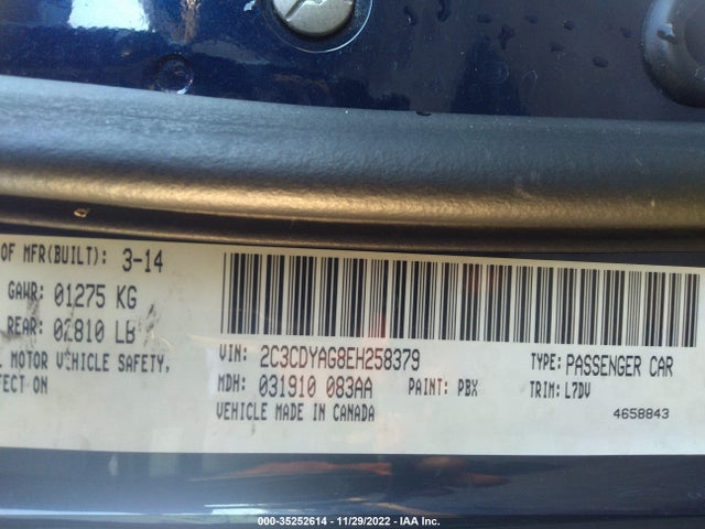 Dodge Challenger Sxt 2014 2C3CDYAG8EH258379 Image 14