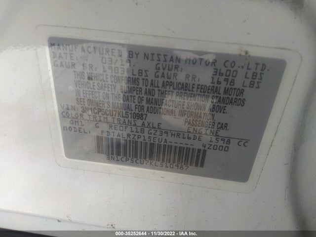 2019 Nissan Kicks, VIN: 3N1CP5CU7KL510987