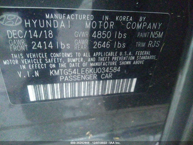 2019 Genesis G70, VIN: KMTG54LE6KU034584