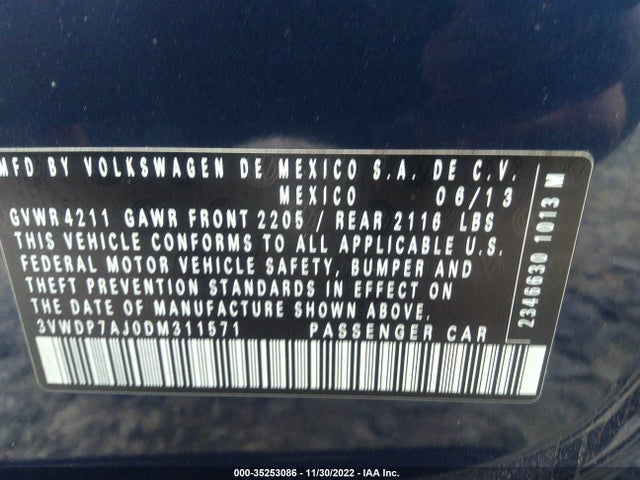 3VWDP7AJ0DM311571 Volkswagen Jetta