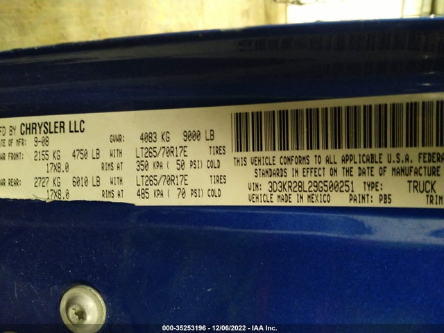Dodge Ram 2500 Slt 2009 3D3KR28L29G500251 Image 10