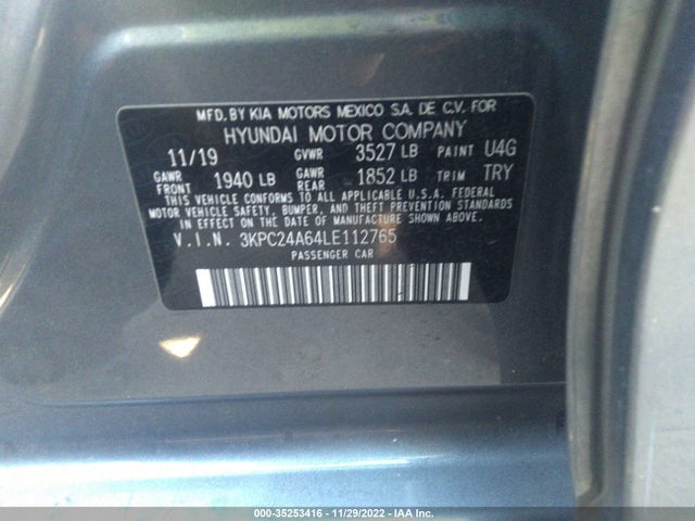 2020 Hyundai Accent, VIN: 3KPC24A64LE112765