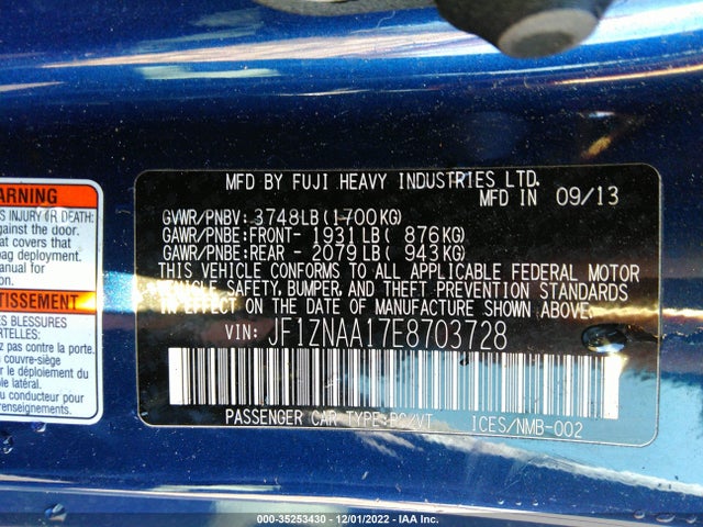2014 Scion FR-S, VIN: JF1ZNAA17E8703728