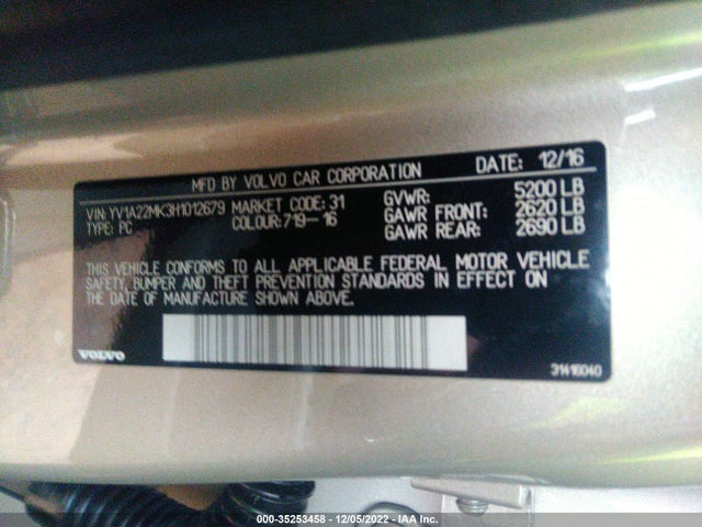 2017 Volvo S90, VIN: YV1A22MK3H1012679