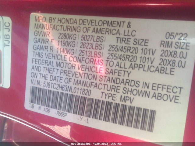 2022 Acura RDX, VIN: 5J8TC2H63NL011820