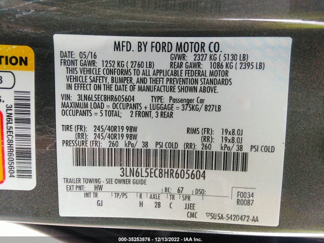 Lincoln Mkz Reserve 2017 3LN6L5EC8HR605604 Image 10