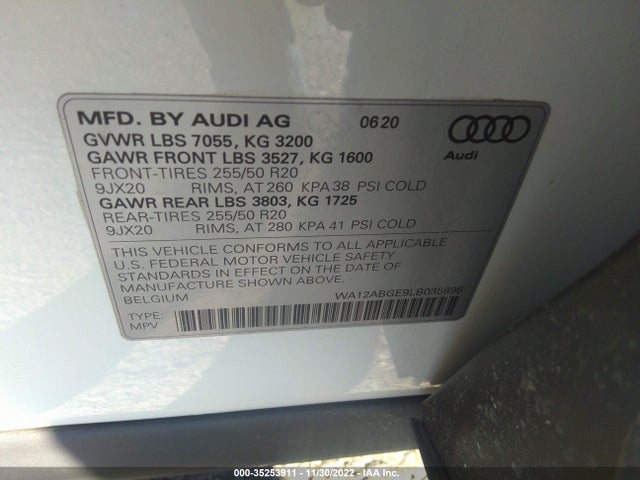 2020 Audi e-tron, VIN: WA12ABGE9LB035898