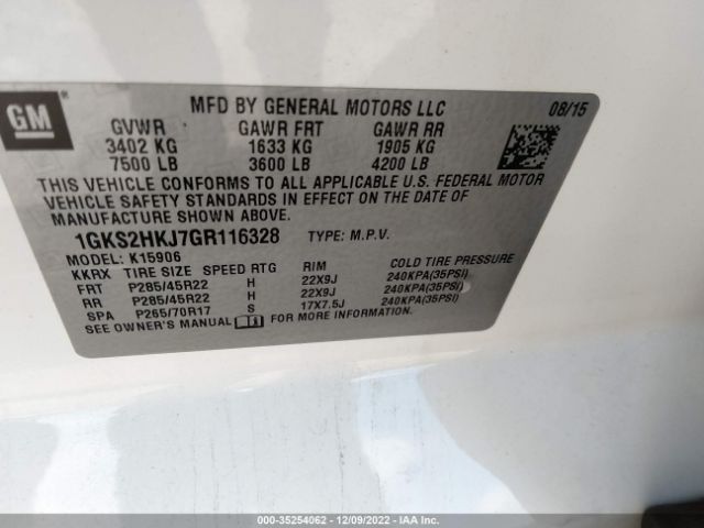 1GKS2HKJ7GR116328 GMC YUKON XL DENALI