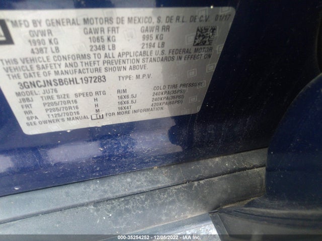 Chevrolet TRAX LS 2017 3GNCJNSB6HL197283 Image 10