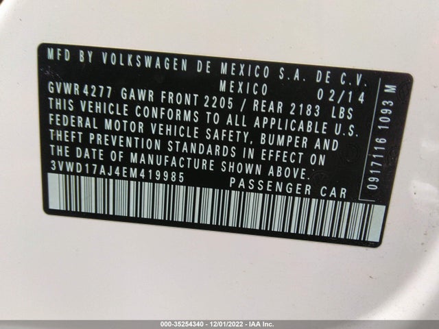 Volkswagen Jetta Sedan Se 2014 3VWD17AJ4EM419985 Image 10