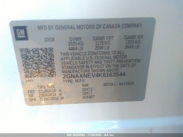 Chevrolet Equinox Premier 2019 2GNAXNEV4K6163544 Image 9