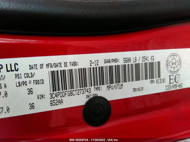 Dodge Journey R/t 2012 3C4PDDFG8CT273743 Image 10